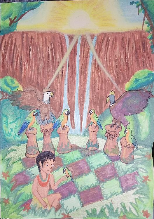 1-Respeto en el Ajedrez de la gran sabana; el Cardenalito y el Pemón - Gabriela Sofía Culpa Méndez, 13 años (VENEZUELA)